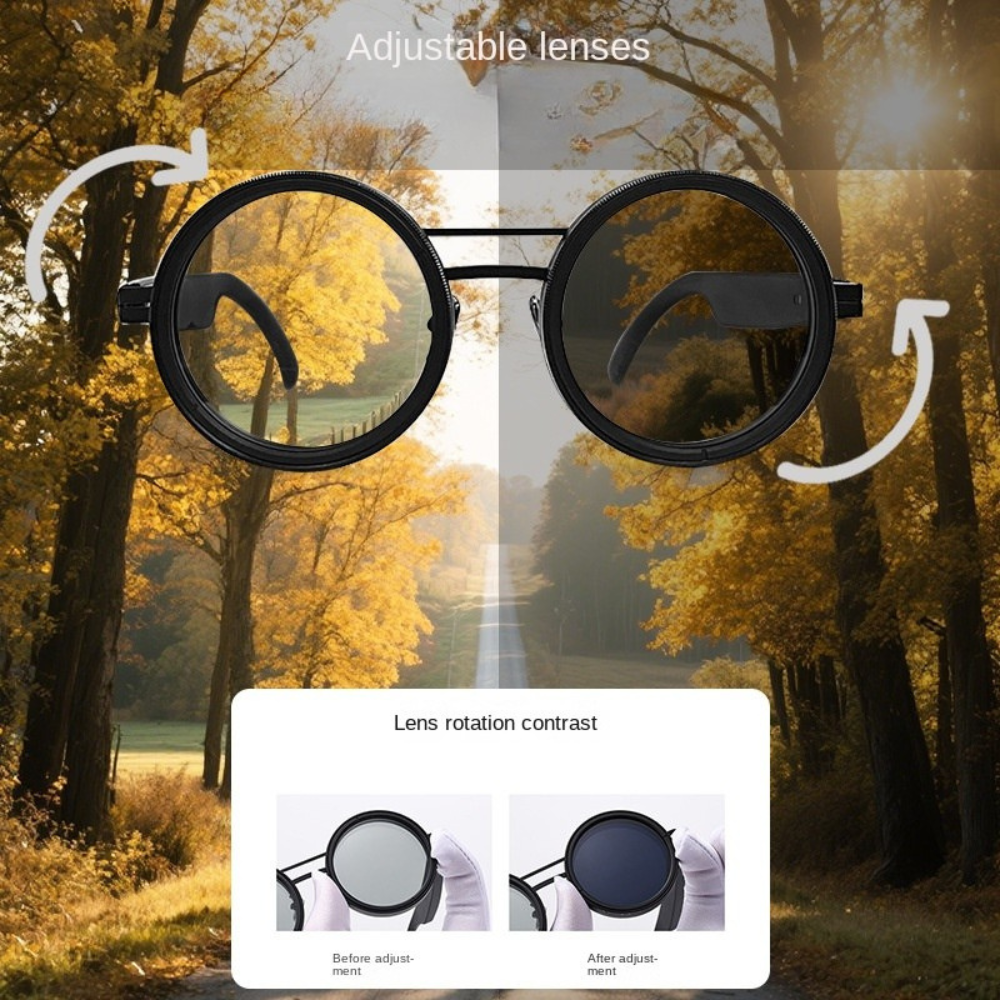Gafas de sol negras AstraView con filtro de nueve niveles y ajuste ajustable