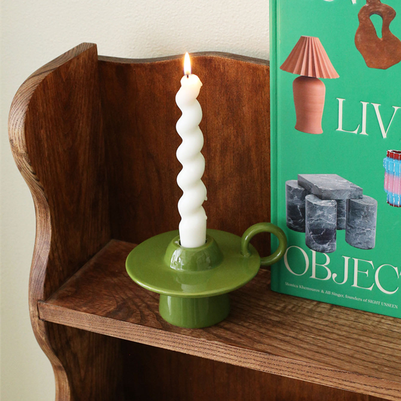 Orbita Ceram Candle Stand In Vintage UFO Style For Tables