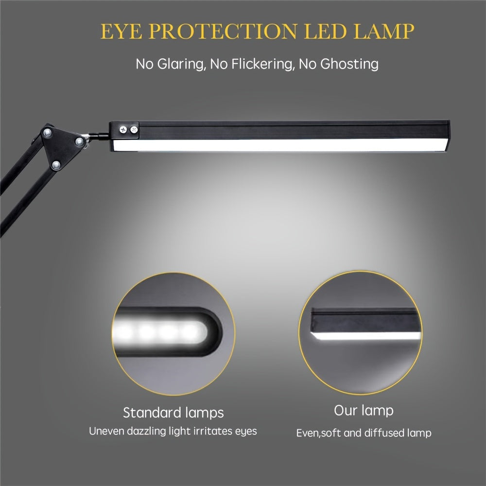 Flexiglow Clip-On LED Lamp With Adjustable Brightness and 3 Color Temperatures, 10 Levels