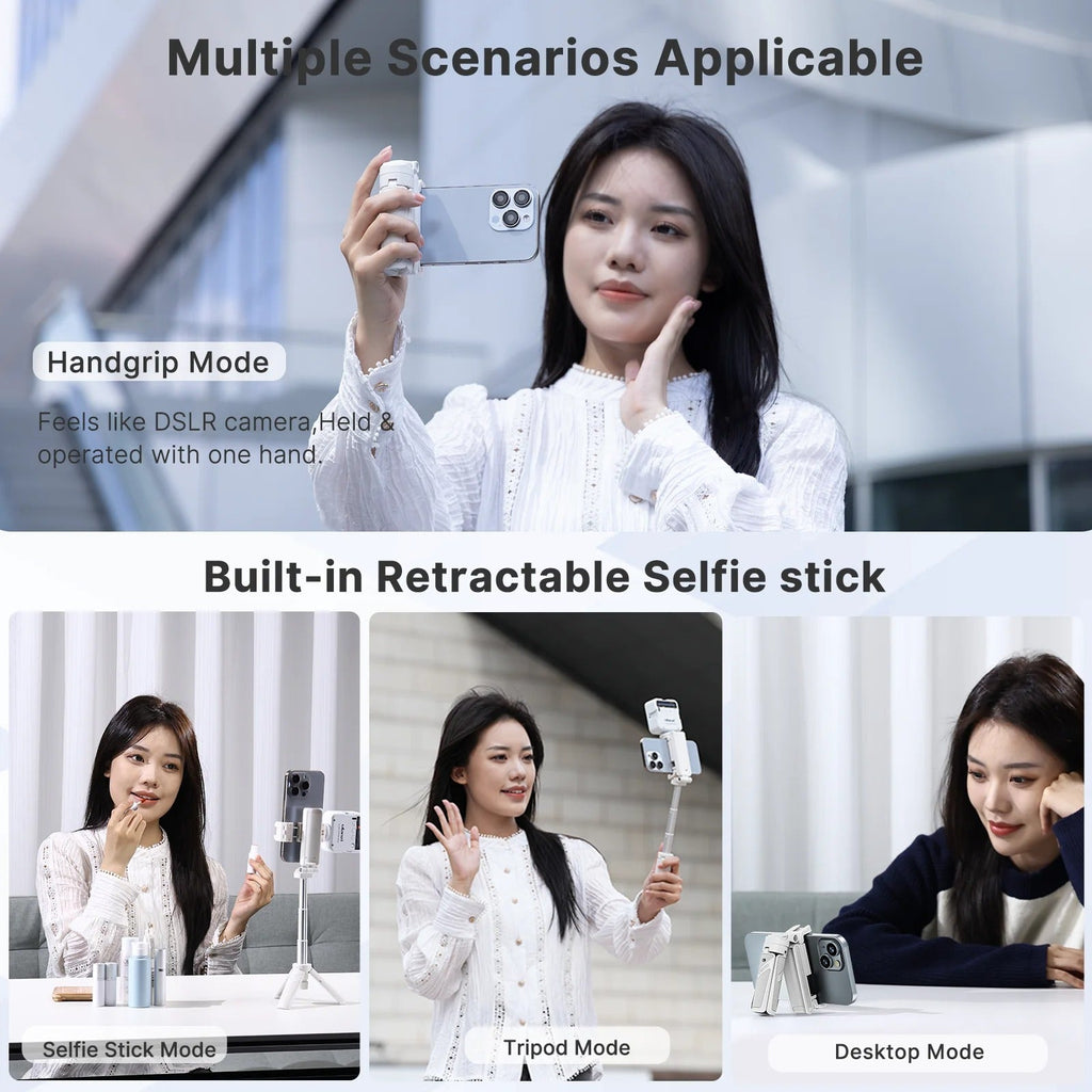 Čtyřdílný vysouvací selfie tyč s Bluetooth stativem a otočnou svorkou