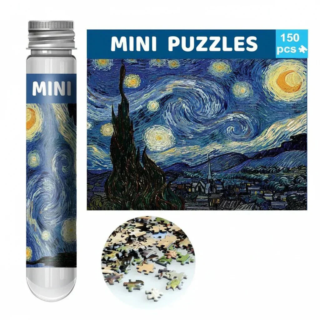 Rompecabezas Mini Tubo LuminaCraft de La Noche Estrellada de Van Gogh para Aficionados al Arte
