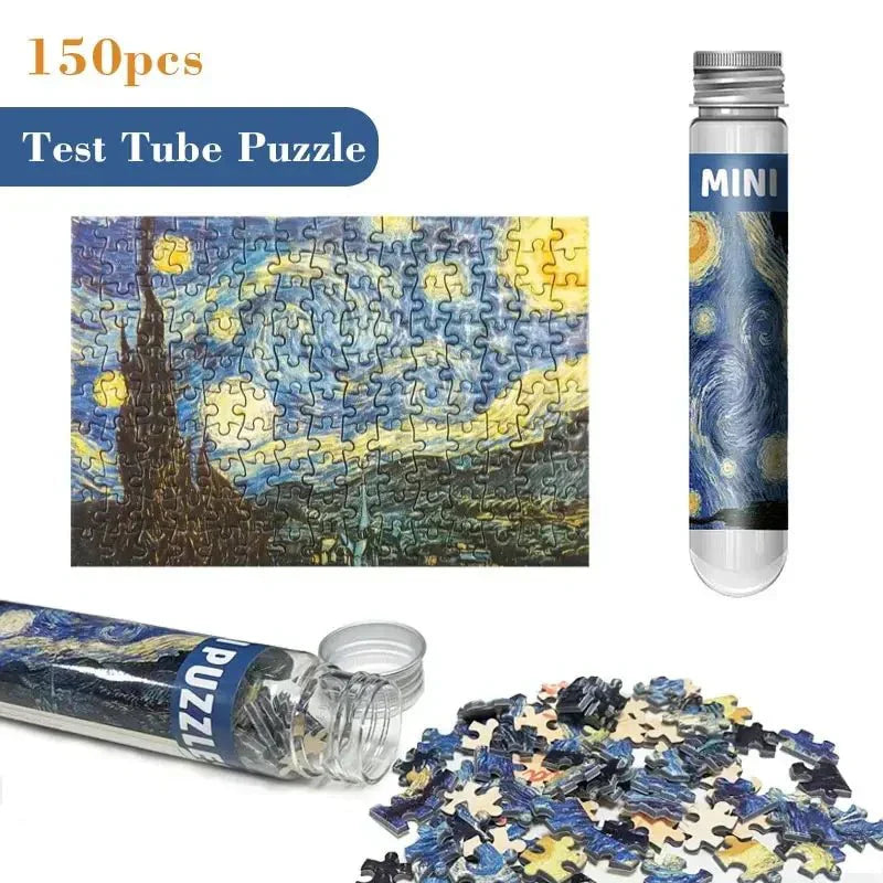 Rompecabezas Mini Tubo LuminaCraft de La Noche Estrellada de Van Gogh para Aficionados al Arte