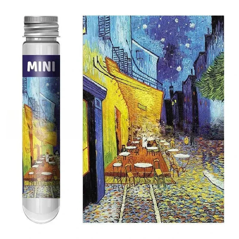 Rompecabezas Mini Tubo LuminaCraft de La Noche Estrellada de Van Gogh para Aficionados al Arte