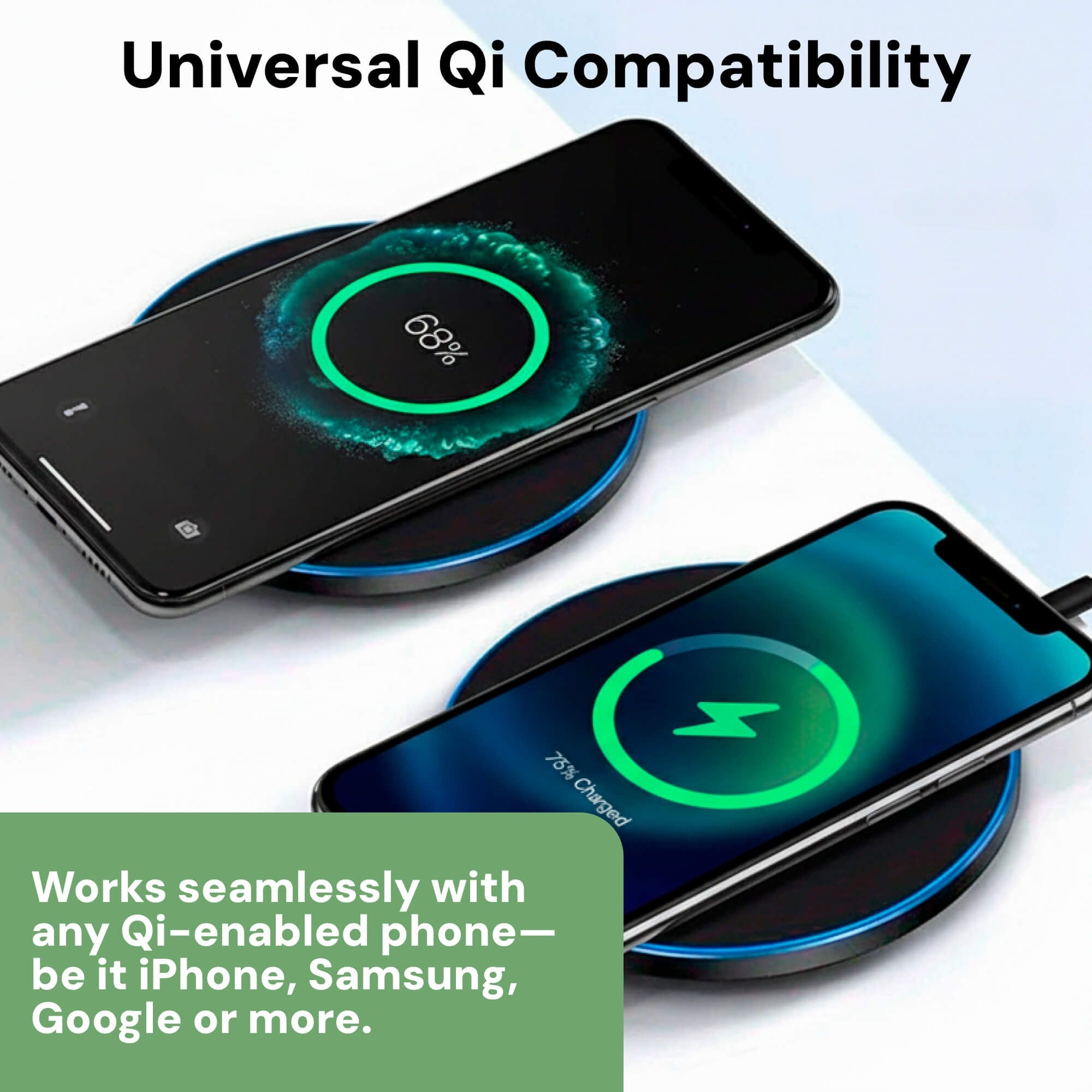 15W Pad do ładowania bezprzewodowego dla iPhone i Androida, elegancka ładowarka do domu i biura