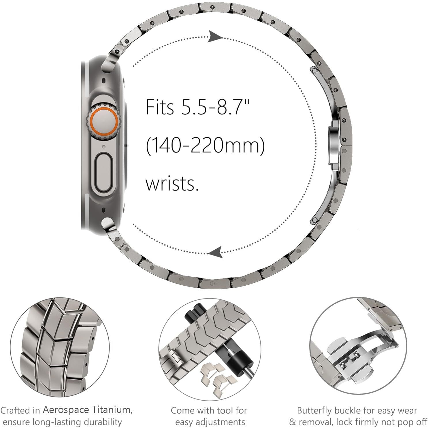 Nova titanlegeringsklokkerem for Zen Ultra 2 49mm Apple Watch