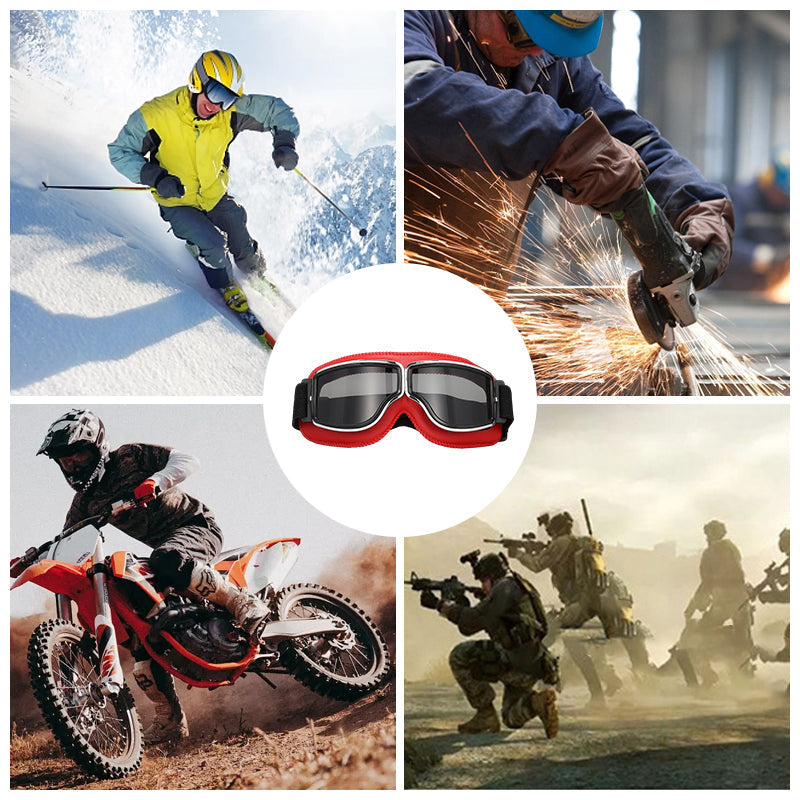 RoadRider Vintage Goggles With Interchangeable Lenses And Cushioned Comfort