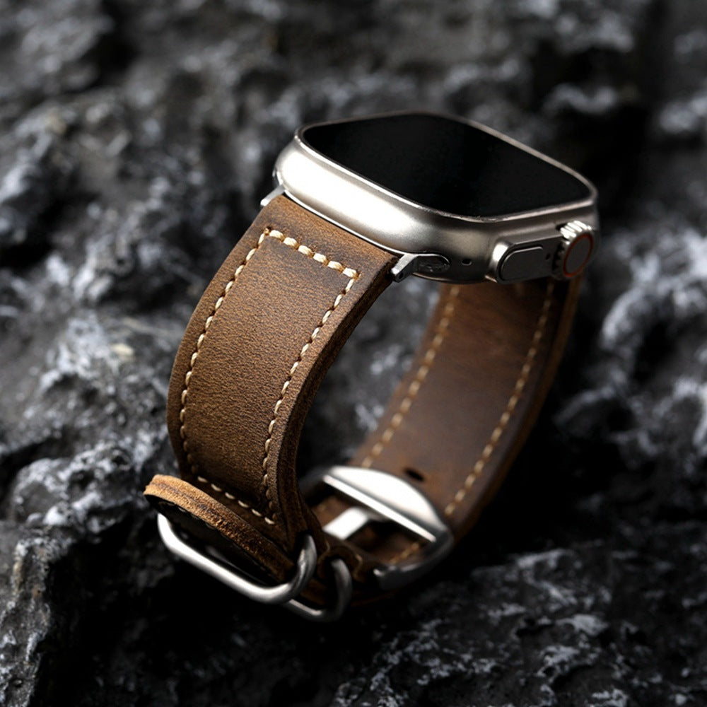 LuxeAnchor Handmade Vintage Leather Strap For Apple Watch
