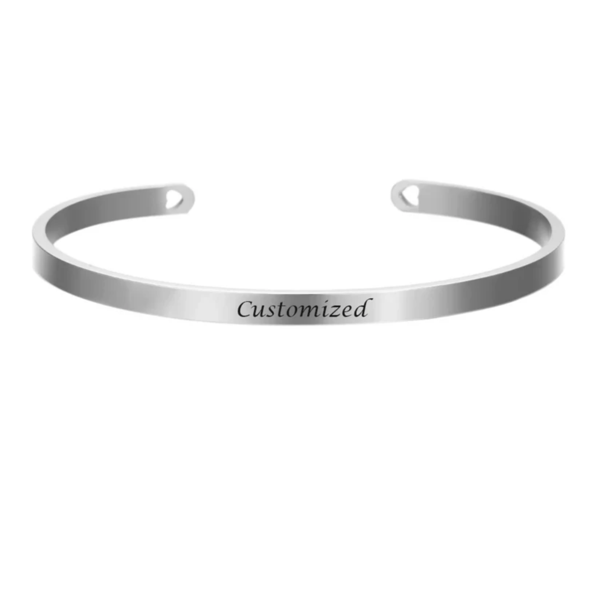 Bracciale in Acciaio Inossidabile Inciso AureaLink Stile Personalizzato per Donna