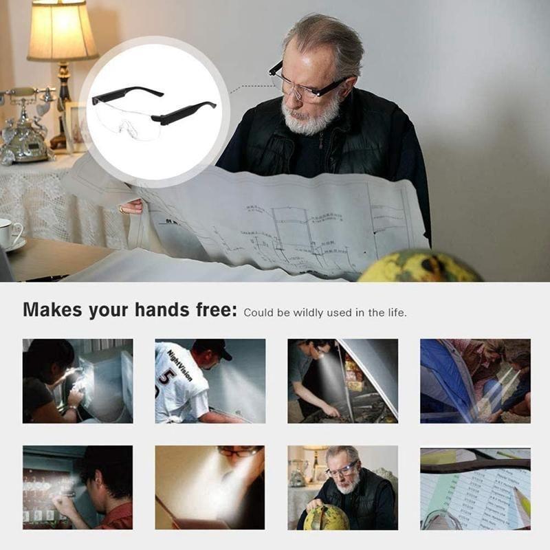 LED osvětlené lupy na čtení a jemné detailní práce pro každodenní použití