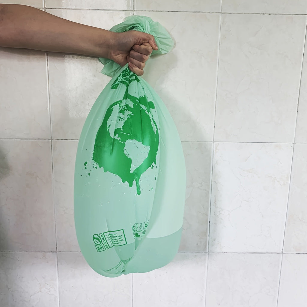 Sacii compostabili Ecobinz Extra Groși pentru deșeuri alimentare, capacitate 6L până la 30L, 3 galoni, 50/25 role