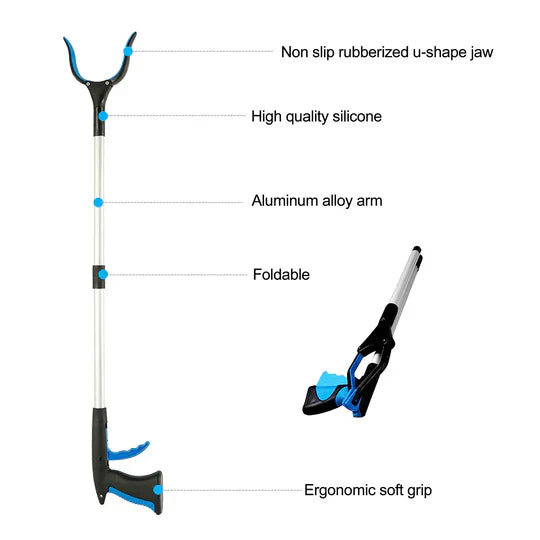 Portable Rotating Grabber Reach Tool For Hard To Reach Areas