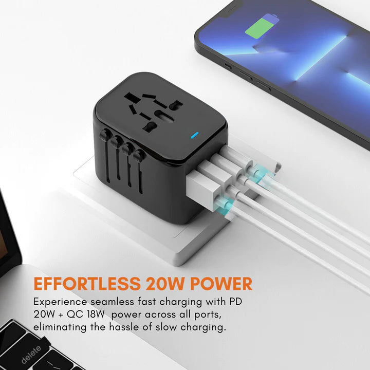 Globaler Reiseadapter 100V 220V für weltweiten Einsatz überall