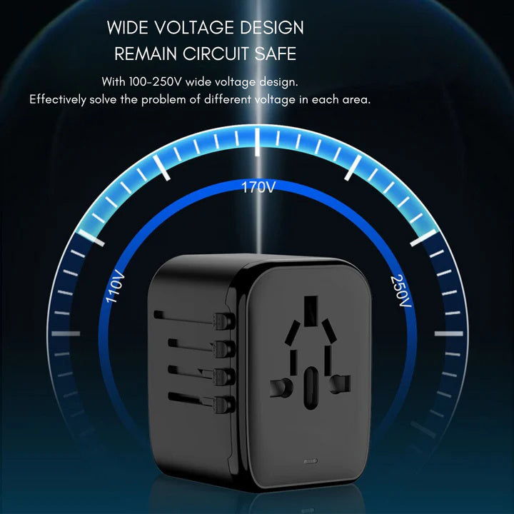 Globaler Reiseadapter 100V 220V für weltweiten Einsatz überall