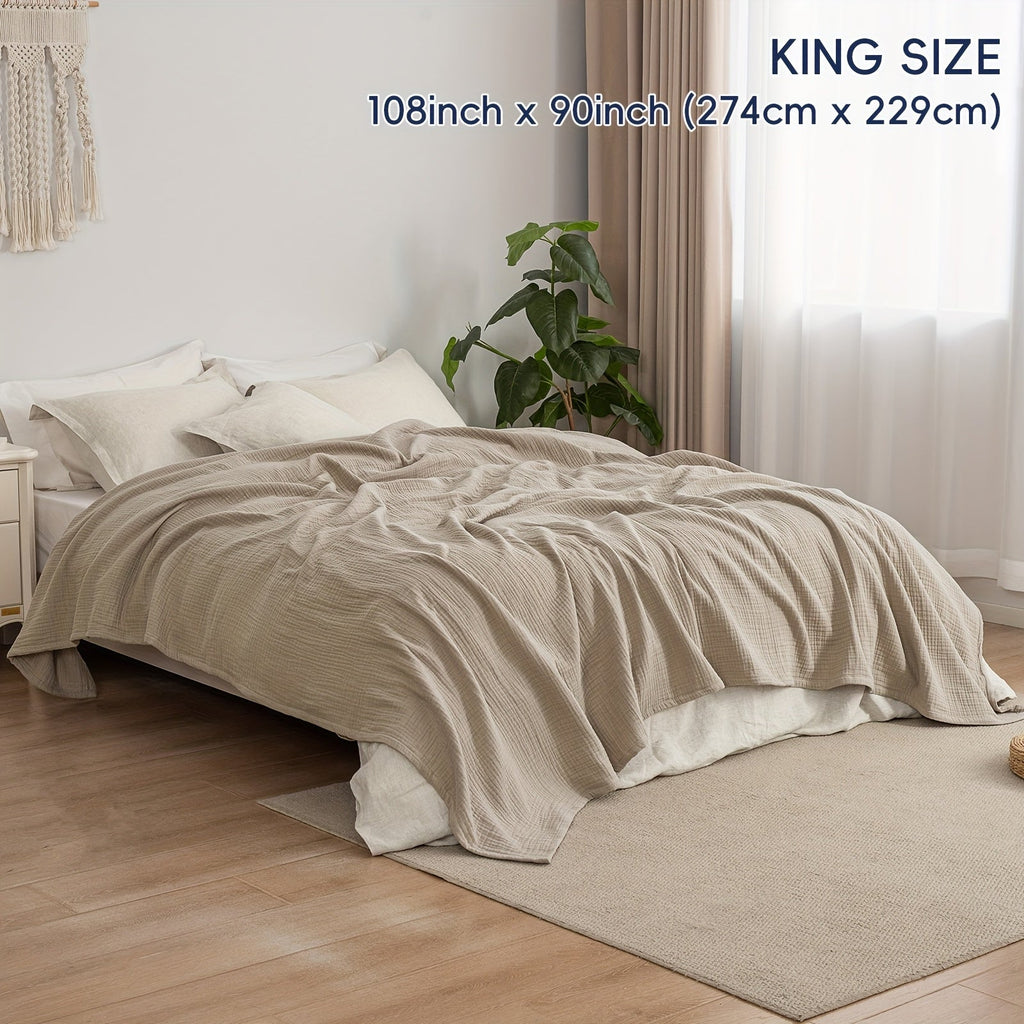 Cloudsoft 4-Layer Cotton Blanket Delivers Year-Round Breathable Comfort