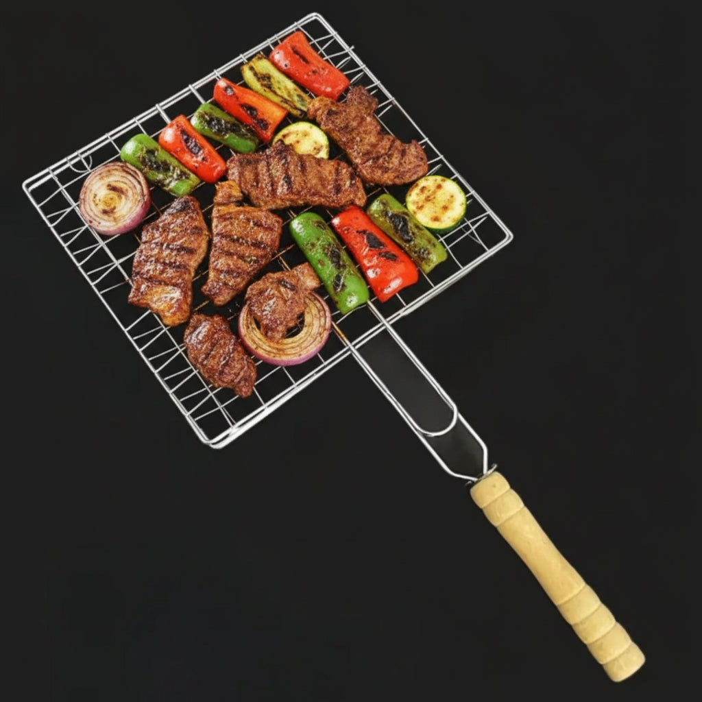 Flipbasket Gusseisen-Grillkorb für sicheres Wenden und gleichmäßiges Garen