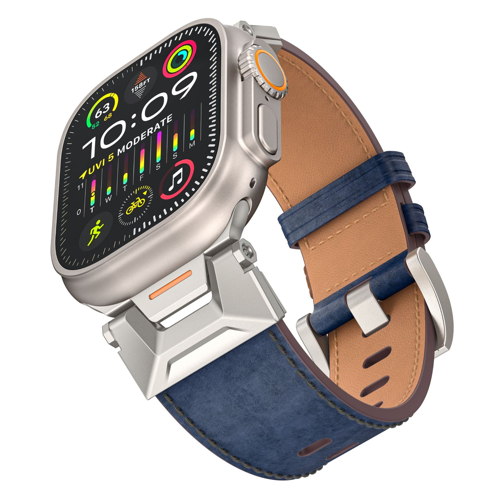 Correia de Pele Trailblazer para Apple Watch - Fivela em Titânio