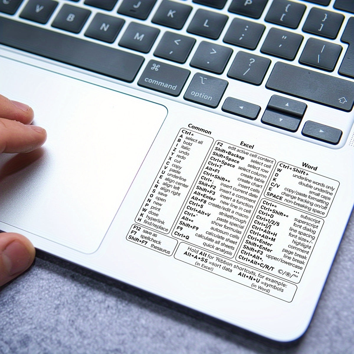 Przezroczysta nakładka PVC Keysmart do skrótów klawiaturowych w Excelu, Wordzie i Windows