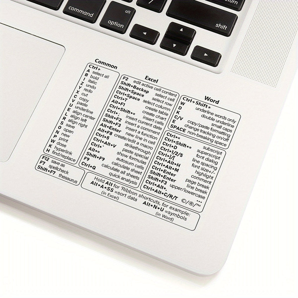Przezroczysta nakładka PVC Keysmart do skrótów klawiaturowych w Excelu, Wordzie i Windows