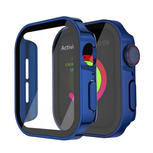 LumaGleam Elmas Taşlı Temperli Cam Kılıf Apple Watch için