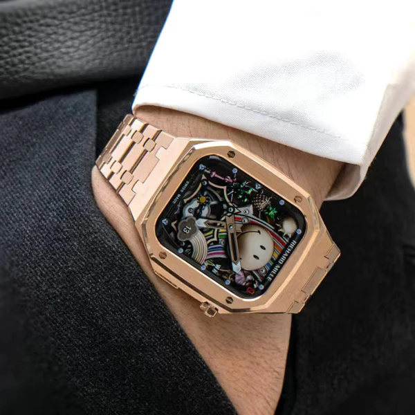 Set carcasă LumaTech din oțel inoxidabil lustruit pentru Apple Watch 45-52mm