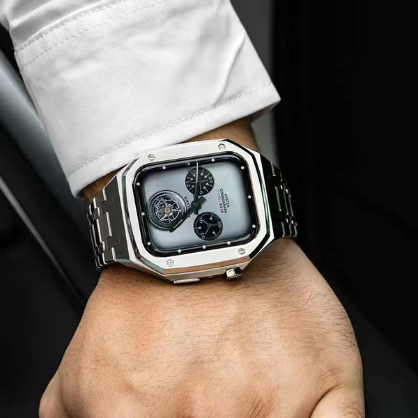Set carcasă LumaTech din oțel inoxidabil lustruit pentru Apple Watch 45-52mm