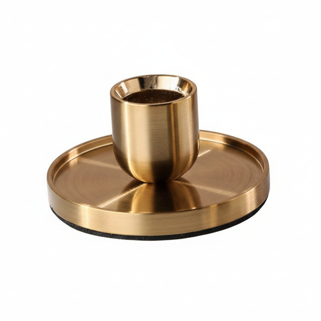 NoirGlow Stand For Candle Holder On A Sleek Black Tabletop