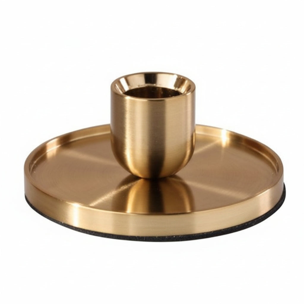 NoirGlow Stand For Candle Holder On A Sleek Black Tabletop