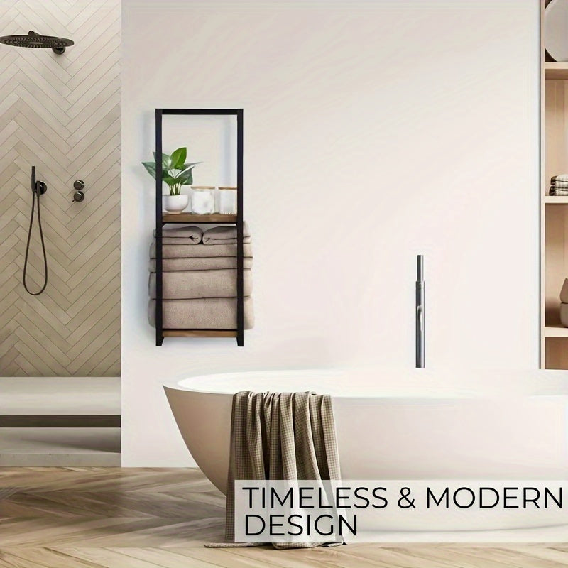 Space Saving Wall Mount Towel Rack For Organized Bathroom