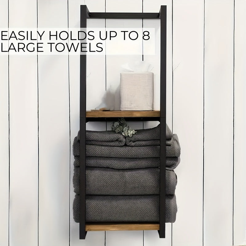 Space Saving Wall Mount Towel Rack For Organized Bathroom