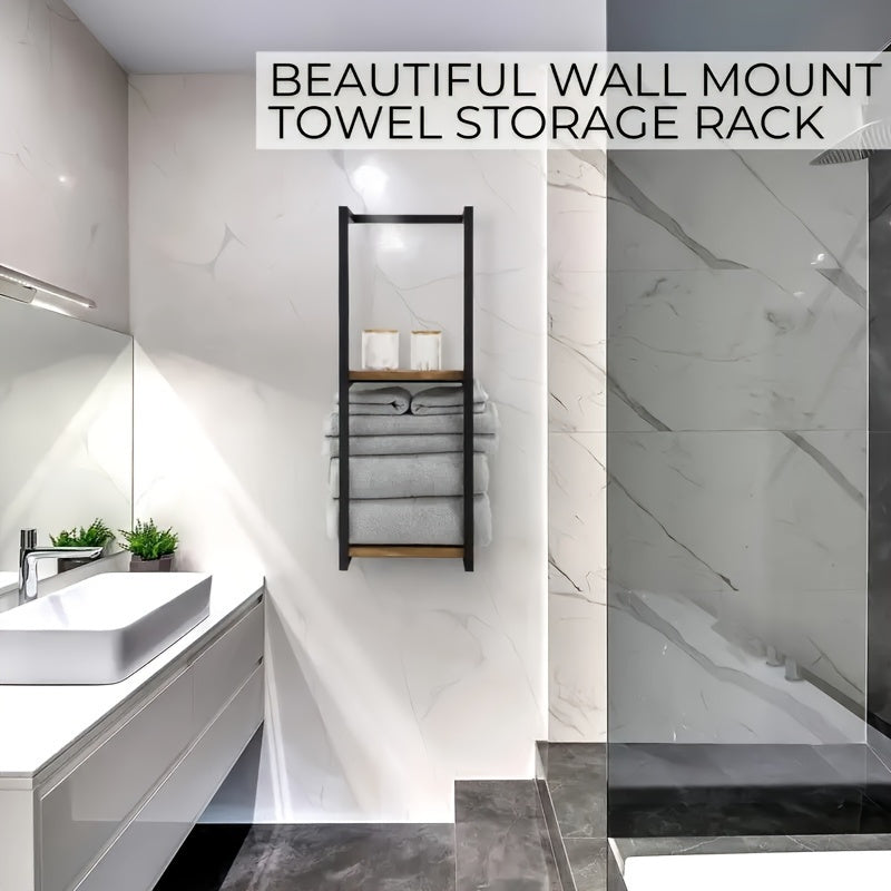 Space Saving Wall Mount Towel Rack For Organized Bathroom