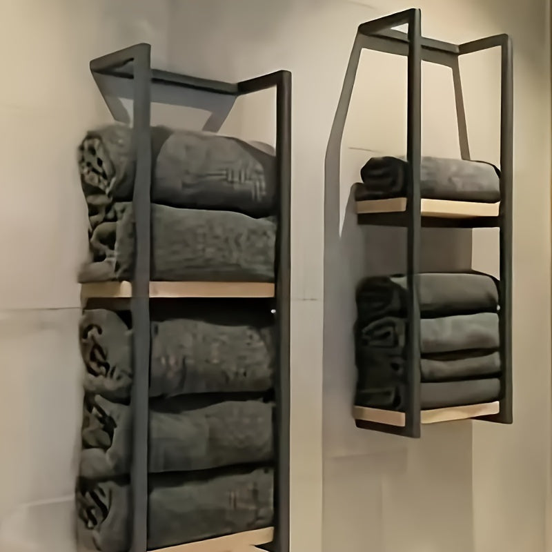 Space Saving Wall Mount Towel Rack For Organized Bathroom