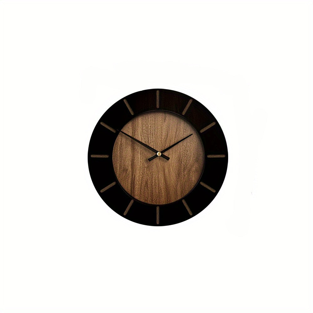 Reloj de Pared Vintage Everwood con Acabado de Madera, Funcionamiento Silencioso