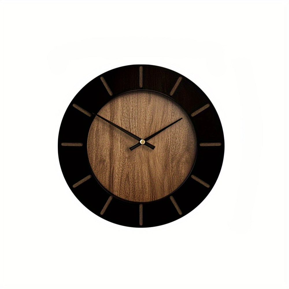 Reloj de Pared Vintage Everwood con Acabado de Madera, Funcionamiento Silencioso