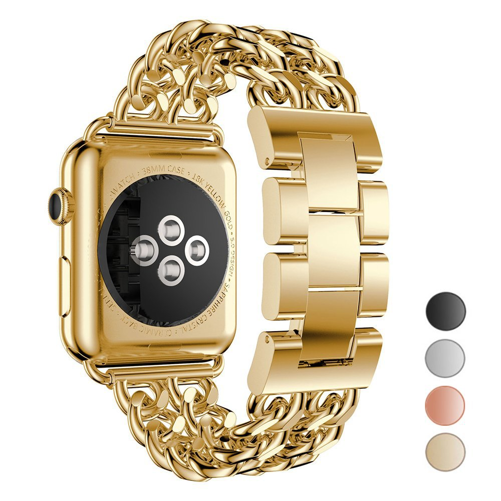 Cinturino a maglie in acciaio inox premium a due file per Apple Watch