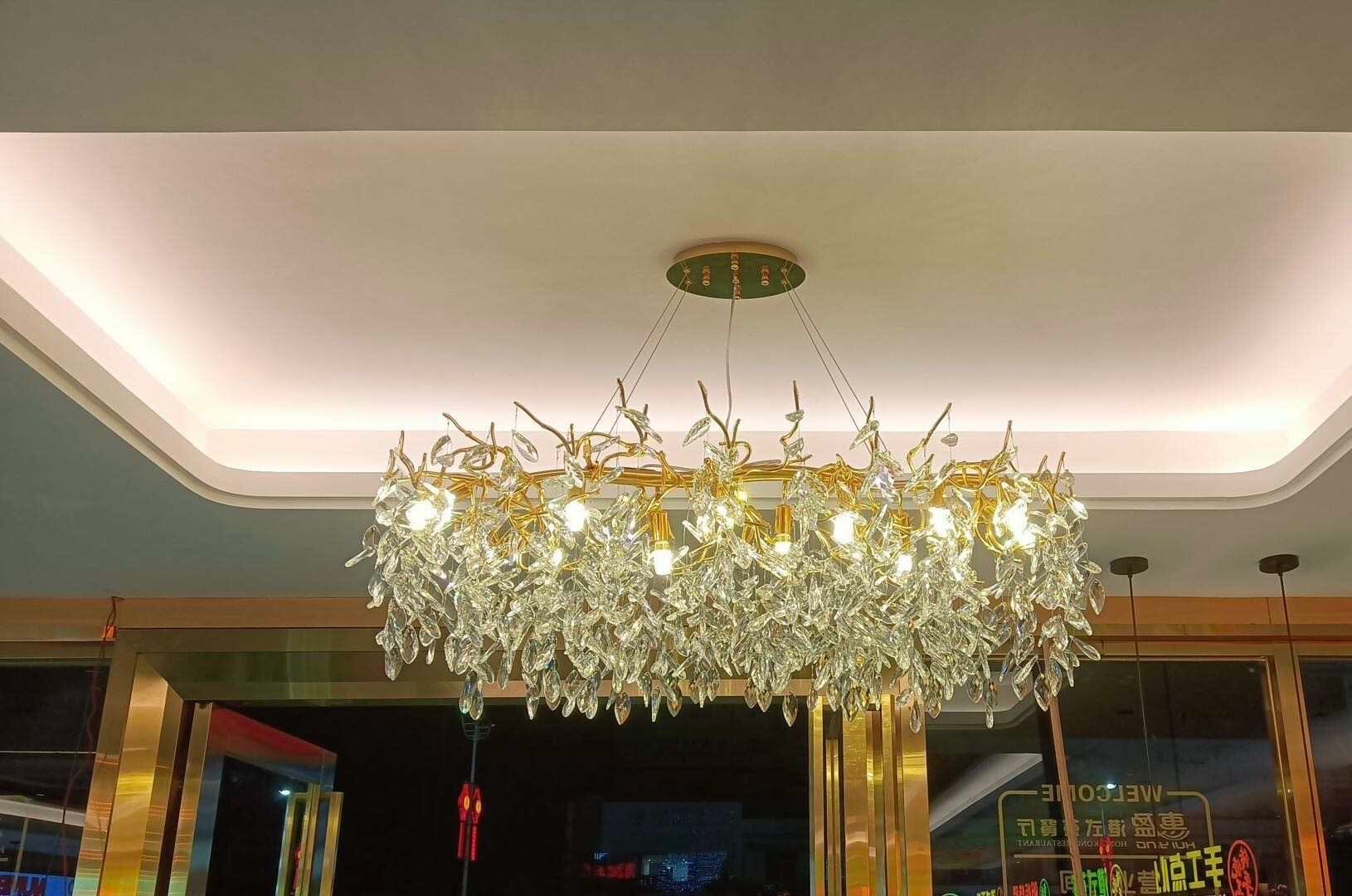 Aurora Crystal Chandelier With Customizable Lighting Elegance