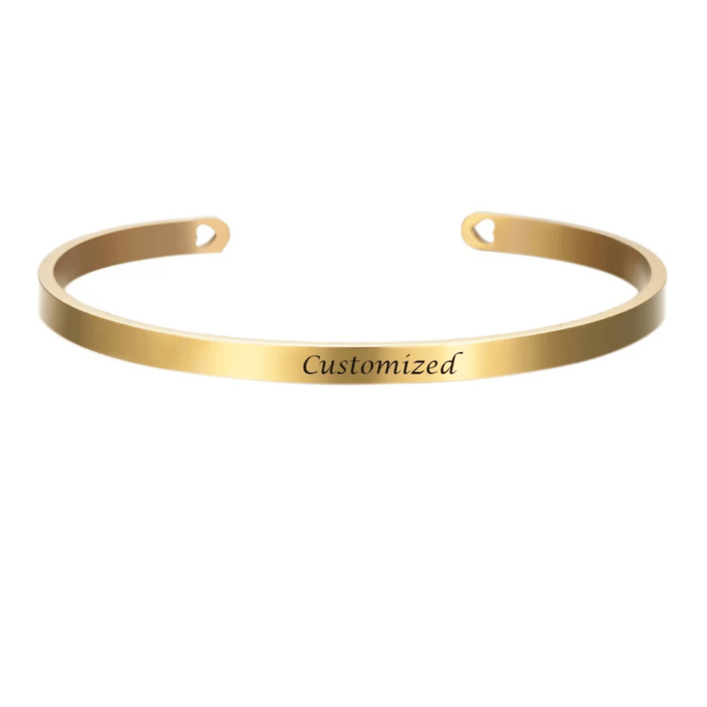 Bracciale in Acciaio Inossidabile Inciso AureaLink Stile Personalizzato per Donna
