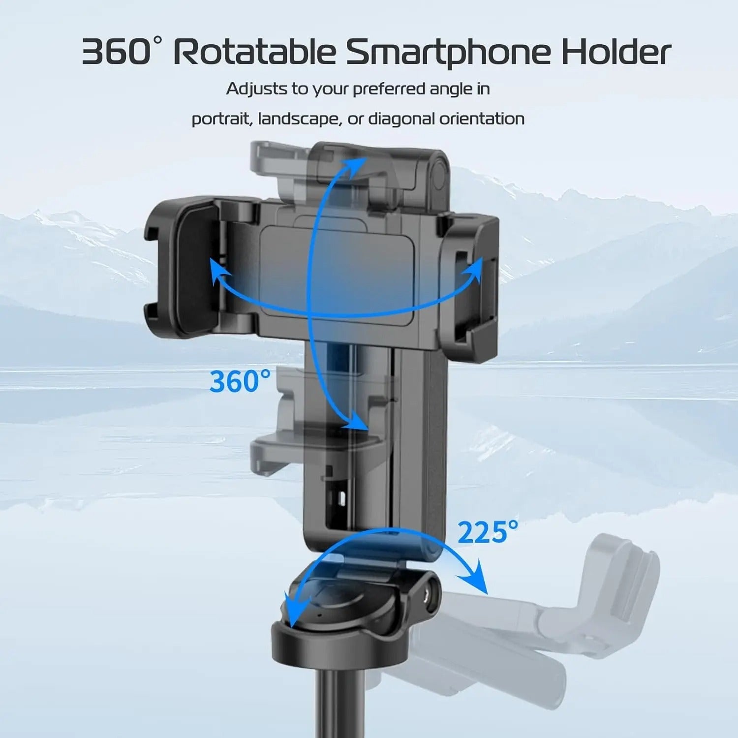 Four-Section Extendable Selfie Pole Bluetooth Tripod Stand Rotating Clamp