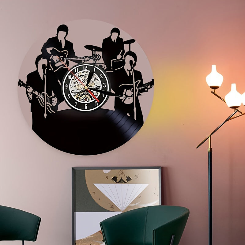 Vinyl Beat Retro hodiny na zeď – vintage dekorativní doplněk