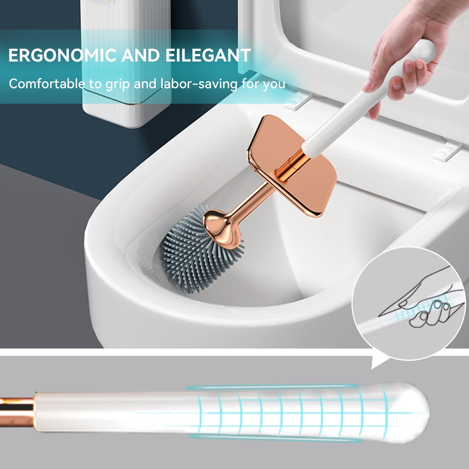 Bathoria Durable Holder for Cleaning Brush in Bathroom