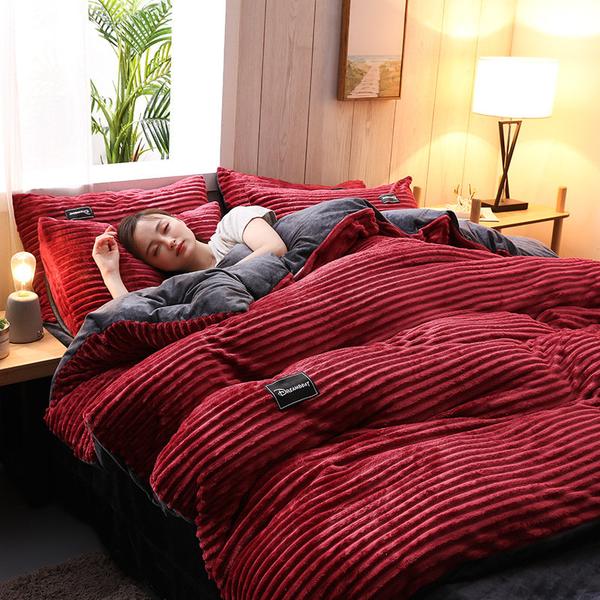 Thickened Corduroy Velvet Bedding Set