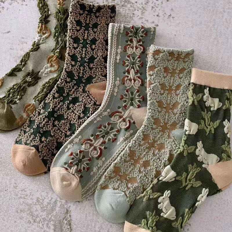 Women's Cotton Socks With Floral Pattern 10 Pack For Everyday Wear