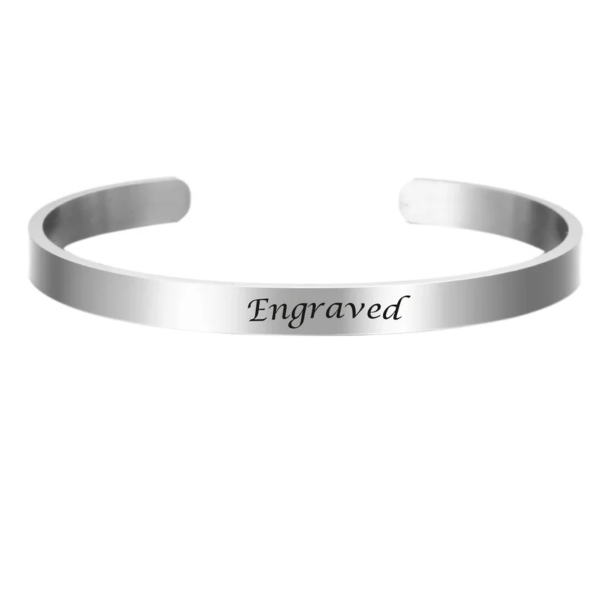 Bracciale in Acciaio Inossidabile Inciso AureaLink Stile Personalizzato per Donna