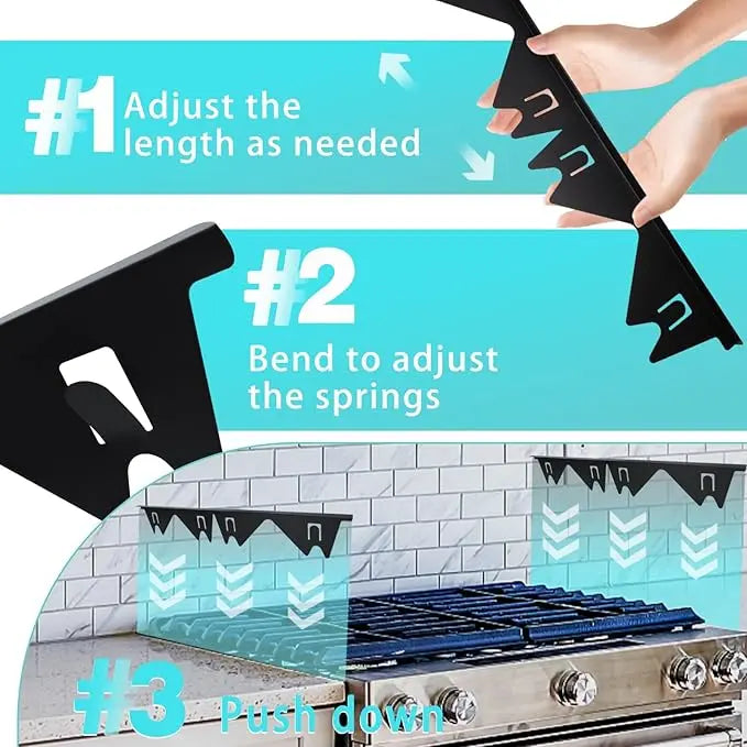 Telescoping Stainless Steel Gap Cover for Countertop and Stove Seams