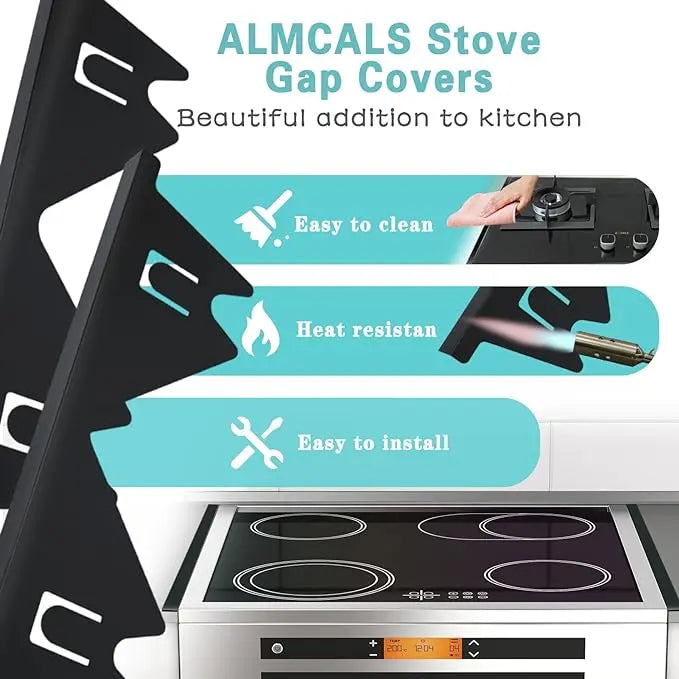 Telescoping Stainless Steel Gap Cover for Countertop and Stove Seams