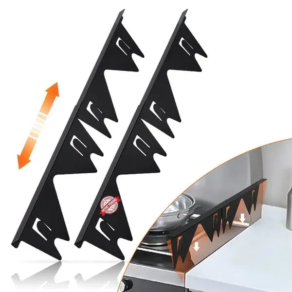 Telescoping Stainless Steel Gap Cover for Countertop and Stove Seams