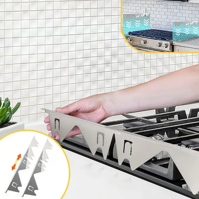 Telescoping Stainless Steel Gap Cover for Countertop and Stove Seams