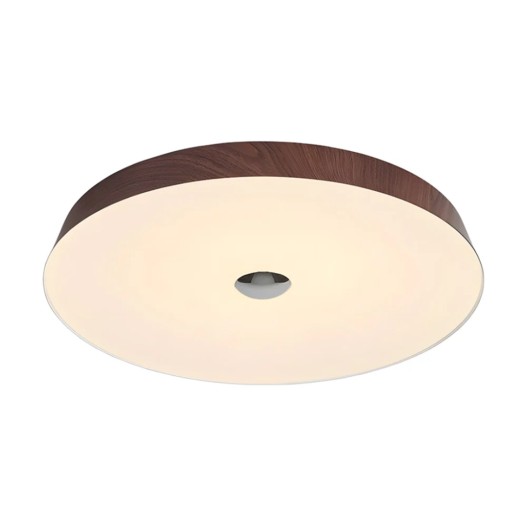 Lámpara de techo LED redonda LumaVista con vetas de madera natural