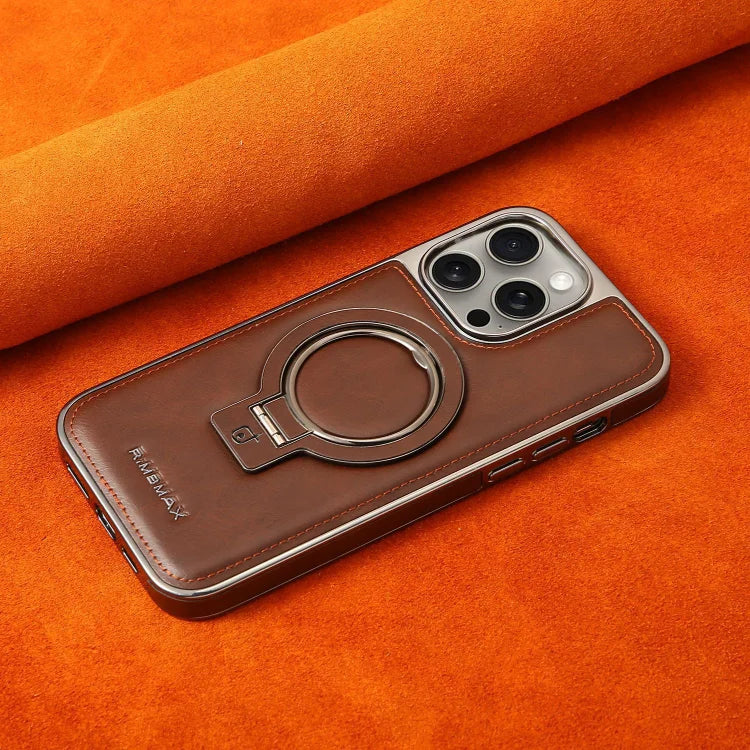 Pouzdro LuxeLeather na iPhone s kovovým stojánkem pro každodenní použití