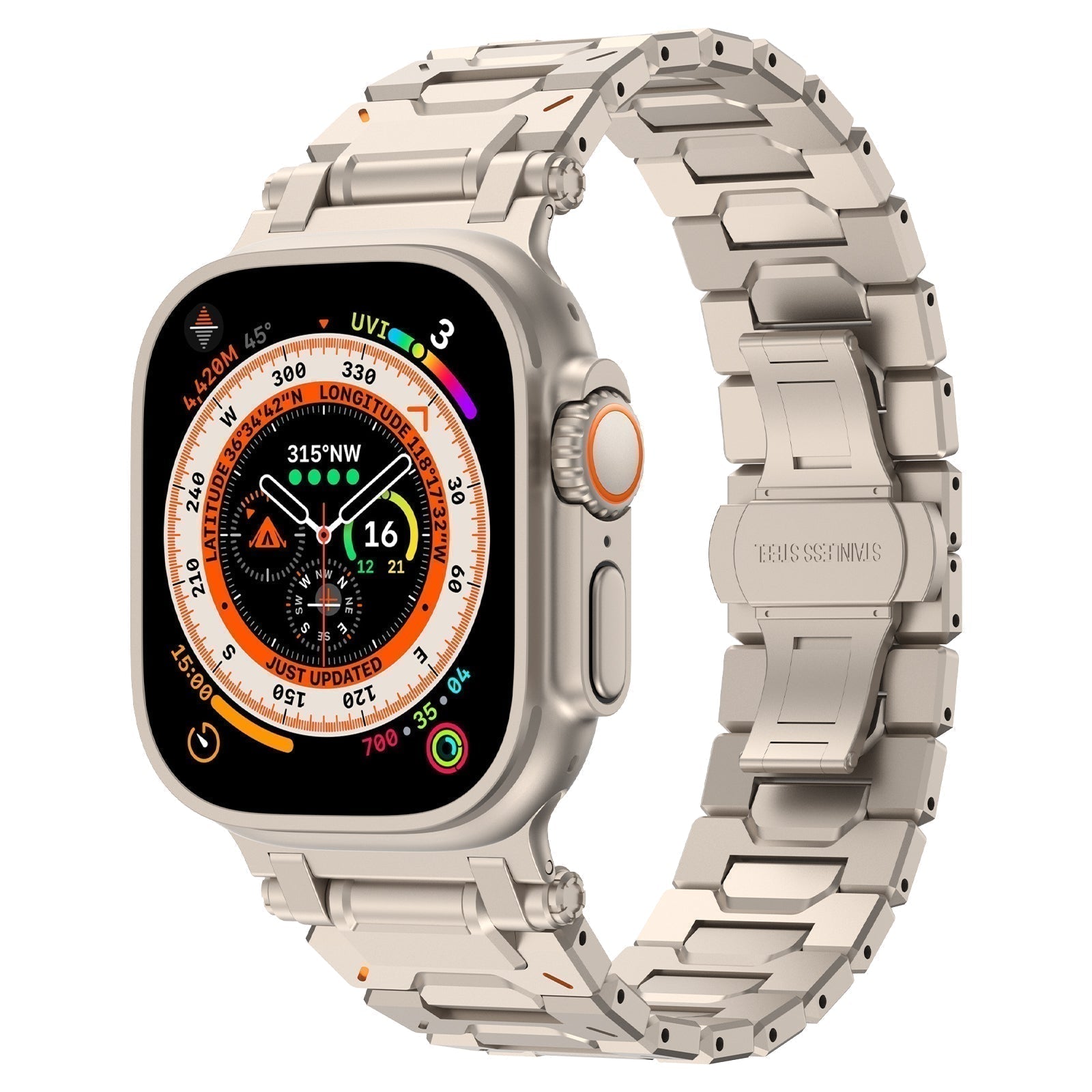 NexaBand 耐久性ステンレススチールバンド（Apple Watch用）
