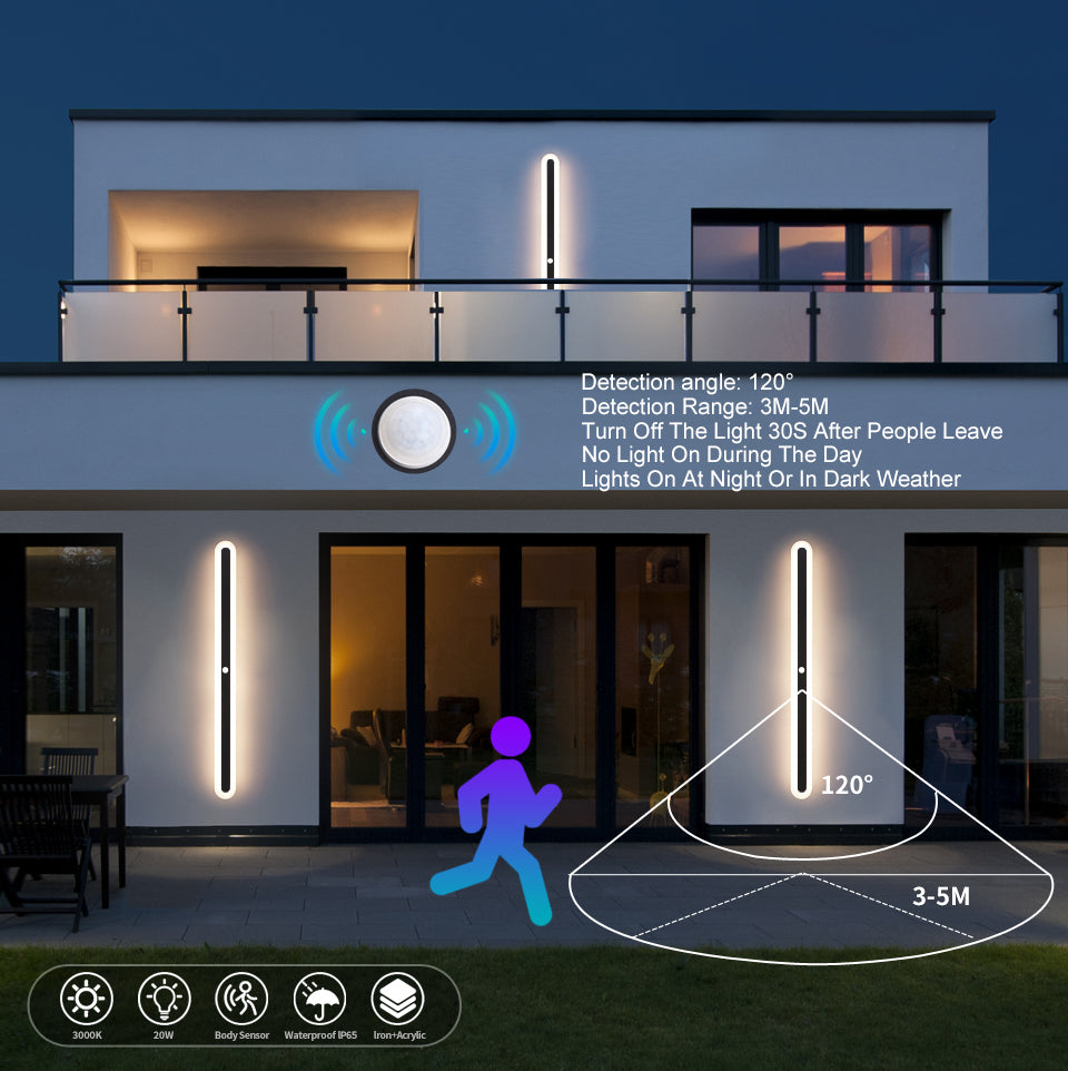 SolaraGuard Luz LED de Pared para Exterior con Sensor de Movimiento IP65 Impermeable